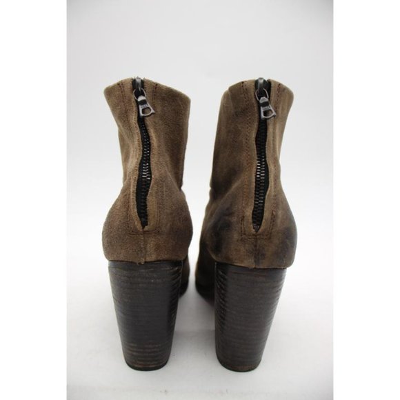 Rag & Bone Boots Newbury Women's 40 / 10 Bootie Distressed Brown Suede Heel - Picture 5 of 10